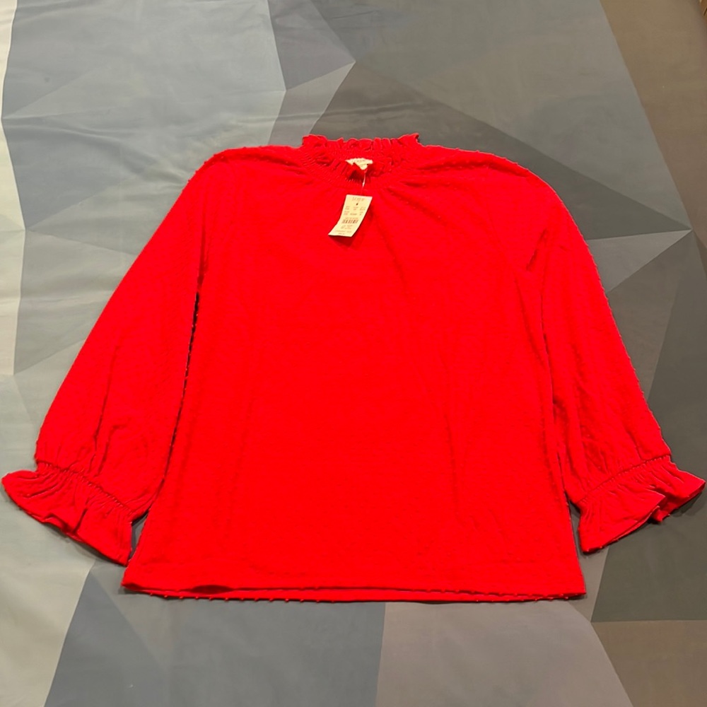 NWT Ruffle Edge 3/4 J. Crew Sweater